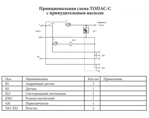 Монтажная схема Топас-С 8 Пр